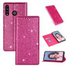 For Huawei P30 Lite Ultrathin Glitter Magnetic Horizontal Flip Leather Case with Holder & Card Slots(Rose Red) - 1