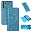 For Huawei P30 Pro Ultrathin Glitter Magnetic Horizontal Flip Leather Case with Holder & Card Slots(Sky Blue) - 1