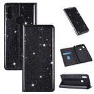 For Huawei Y7 (2019) Ultrathin Glitter Magnetic Horizontal Flip Leather Case with Holder & Card Slots(Black) - 1