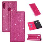 For Huawei Y6 (2019) Ultrathin Glitter Magnetic Horizontal Flip Leather Case with Holder & Card Slots(Rose Red) - 1