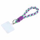 Universal Phone Four Strand Short Lanyard(Purple White) - 1