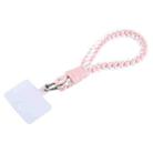 Universal Phone Four Strand Short Lanyard(Light Pink White) - 1