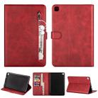 For Samsung Galaxy Tab A8 P200 Tablet Fashion Calf Texture Zipper Horizontal Flip Leather Case with Stand & Card Slots & Wallet & Wake-up / Sleep Function(Red) - 1