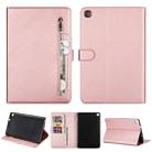 For Samsung Galaxy Tab A8 P200 Tablet Fashion Calf Texture Zipper Horizontal Flip Leather Case with Stand & Card Slots & Wallet & Wake-up / Sleep Function(Rose Gold) - 1