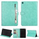 For Samsung Galaxy Tab A10.1 T510 / T515 Tablet Fashion Calf Texture Zipper Horizontal Flip Leather Case with Stand & Card Slots & Wallet & Wake-up / Sleep Function(Green) - 1