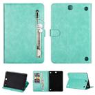For Samsung Galaxy Tab A9.7 T550 Tablet Fashion Calf Texture Zipper Horizontal Flip Leather Case with Stand & Card Slots & Wallet & Wake-up / Sleep Function(Green) - 1
