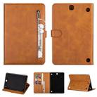 For Samsung Galaxy Tab A9.7 T550 Tablet Fashion Calf Texture Zipper Horizontal Flip Leather Case with Stand & Card Slots & Wallet & Wake-up / Sleep Function(Brown) - 1