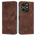 For Infinix Smart 8 Dream Triangle Leather Phone Case with Long  Lanyard(Brown) - 1