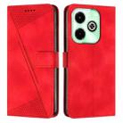 For Infinix Hot 40i Dream Triangle Leather Phone Case with Long  Lanyard(Red) - 1