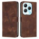 For Infinix Hot 40 / 40 Pro Dream Triangle Leather Phone Case with Long  Lanyard(Brown) - 1