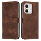 For Infinix Hot 50i Dream Triangle Leather Phone Case with Long  Lanyard(Brown) - 1