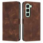 For Infinix Hot 50 Pro+ 4G Dream Triangle Leather Phone Case with Long  Lanyard(Brown) - 1