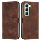 For Infinix Hot 60 4G / Hot 60i 4G Dream Triangle Leather Phone Case with Lanyard(Brown) - 1