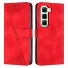 For Infinix Hot 60 Pro 4G Dream Triangle Leather Phone Case with Lanyard(Red) - 1