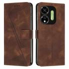 For itel P55 5G Dream Triangle Leather Phone Case with Long  Lanyard(Brown) - 1