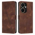 For itel P55+ Dream Triangle Leather Phone Case with Long  Lanyard(Brown) - 1