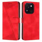 For itel A50C Dream Triangle Leather Phone Case with Long  Lanyard(Red) - 1