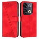 For itel P65 Dream Triangle Leather Phone Case with Long  Lanyard(Red) - 1