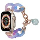 For Apple Watch Ultra 2 49mm Gradient Resin Chain Watch Band(Blue) - 1