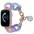 For Apple Watch Series 9 45mm Gradient Resin Chain Watch Band(Blue) - 1