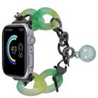 For Apple Watch Series 7 45mm Gradient Resin Chain Watch Band(Green) - 1