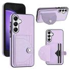 For Samsung Galaxy S23 FE 5G Shockproof Leather Phone Case with Card Holder(Purple) - 1