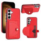 For Samsung Galaxy S24 5G Shockproof Leather Phone Case with Card Holder(Red) - 1