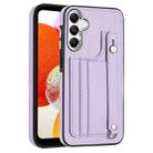 For Samsung Galaxy A15 Shockproof Leather Phone Case with Wrist Strap(Purple) - 1