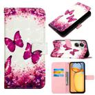 For Xiaomi Redmi 13C 3D Painting Horizontal Flip Leather Phone Case(Rose Butterfly) - 1