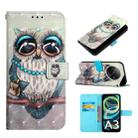 For Xiaomi Redmi A3 3D Painting Horizontal Flip Leather Phone Case(Grey Owl) - 1