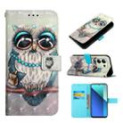 For Xiaomi Redmi Note 13 4G Global 3D Painting Horizontal Flip Leather Phone Case(Grey Owl) - 1