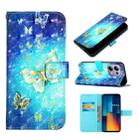 For Xiaomi Poco M6 Pro 4G 3D Painting Horizontal Flip Leather Phone Case(Golden Butterfly) - 1