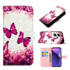 For Xiaomi Redmi Note 13 Pro+ 5G 3D Painting Horizontal Flip Leather Phone Case(Rose Butterfly) - 1