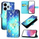 For Xiaomi Redmi 13 4G 3D Painting Horizontal Flip Leather Phone Case(Golden Butterfly) - 1