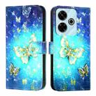 For Xiaomi Redmi 13 4G 3D Painting Horizontal Flip Leather Phone Case(Golden Butterfly) - 2