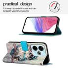 For Xiaomi Redmi 13 4G 3D Painting Horizontal Flip Leather Phone Case(Grey Owl) - 3