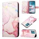 For Motorola Edge 40 Neo PT003 Marble Pattern Flip Leather Phone Case(Rose Gold) - 1