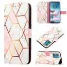 For Motorola Edge 40 Neo PT003 Marble Pattern Flip Leather Phone Case(Pink White) - 1