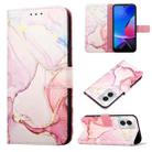 For Motorola Moto G Play 4G 2024 PT003 Marble Pattern Flip Leather Phone Case(Rose Gold) - 1