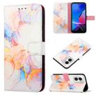 For Motorola Moto G Play 4G 2024 PT003 Marble Pattern Flip Leather Phone Case(Galaxy Marble White) - 1