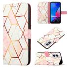 For Motorola Moto G Play 4G 2024 PT003 Marble Pattern Flip Leather Phone Case(Pink White) - 1