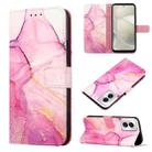 For Motorola Moto G Power 5G 2024 PT003 Marble Pattern Flip Leather Phone Case(Pink Purple Gold) - 1