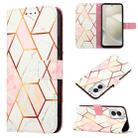 For Motorola Moto G Power 5G 2024 PT003 Marble Pattern Flip Leather Phone Case(Pink White) - 1