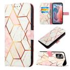 For Motorola Moto G Play 5G 2024 PT003 Marble Pattern Flip Leather Phone Case(Pink White) - 1