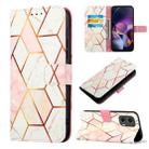 For Motorola Moto G Stylus 5G 2024 PT003 Marble Pattern Flip Leather Phone Case(Pink White) - 1