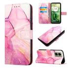 For Motorola Moto G04 4G / G24 4G PT003 Marble Pattern Flip Leather Phone Case(Pink Purple Gold) - 1