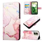 For Motorola Moto G04 4G / G24 4G PT003 Marble Pattern Flip Leather Phone Case(Rose Gold) - 1