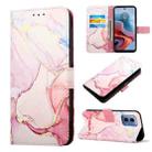 For Motorola Moto G34 PT003 Marble Pattern Flip Leather Phone Case(Rose Gold) - 1