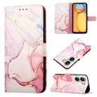 For Xiaomi Redmi 13C PT003 Marble Pattern Flip Leather Phone Case(Rose Gold) - 1