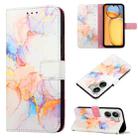 For Xiaomi Redmi 13C PT003 Marble Pattern Flip Leather Phone Case(Galaxy Marble White) - 1